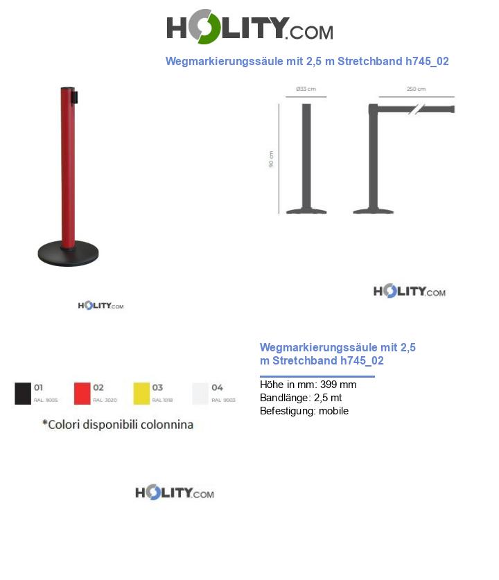 Wegmarkierungssäule mit 2,5 m Stretchband h745_02