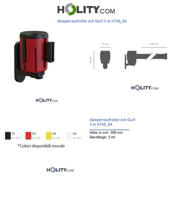 Absperraufroller mit Gurt 3 m h745_04