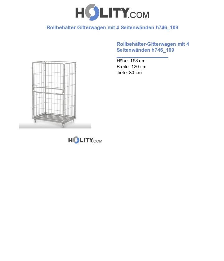 Rollbehälter-Gitterwagen mit 4 Seitenwänden h746_109