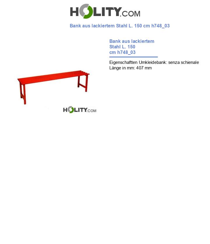 Bank aus lackiertem Stahl L. 150 cm h748_03