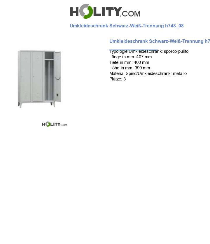 Umkleideschrank Schwarz-Weiß-Trennung h748_08