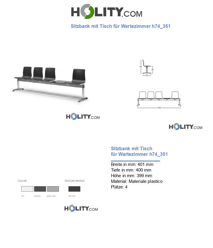 Sitzbank mit Tisch für Wartezimmer h74_351