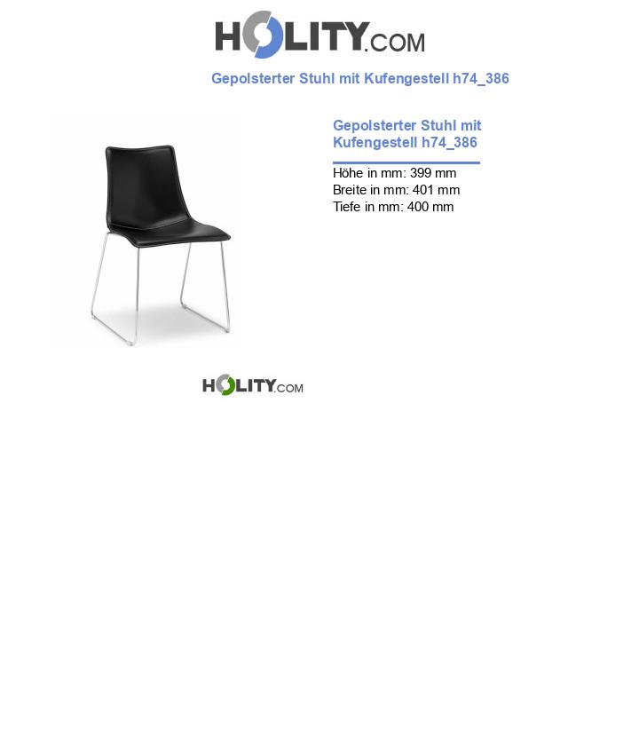 Gepolsterter Stuhl mit Kufengestell h74_386