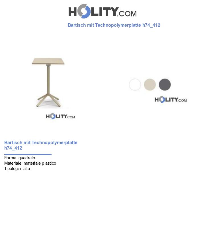 Bartisch mit Technopolymerplatte h74_412