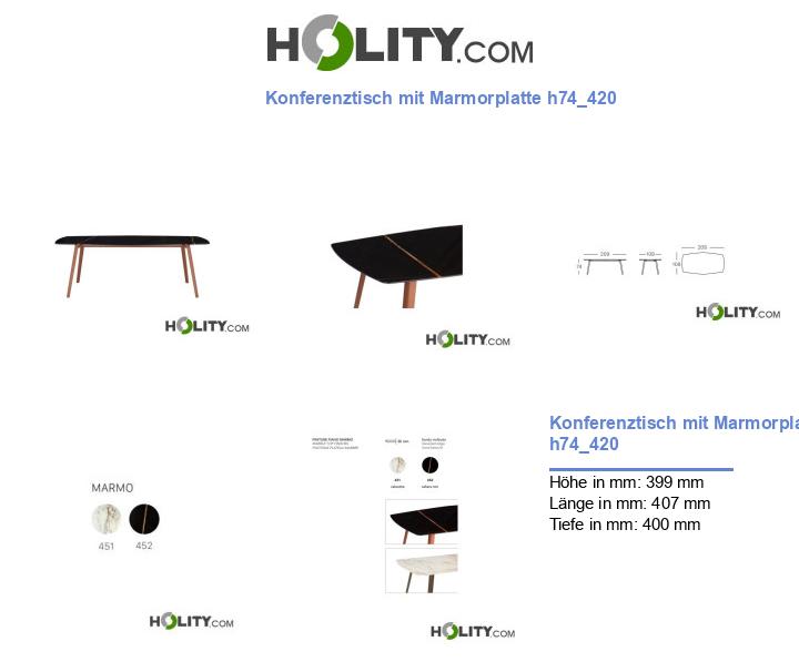 Konferenztisch mit Marmorplatte h74_420