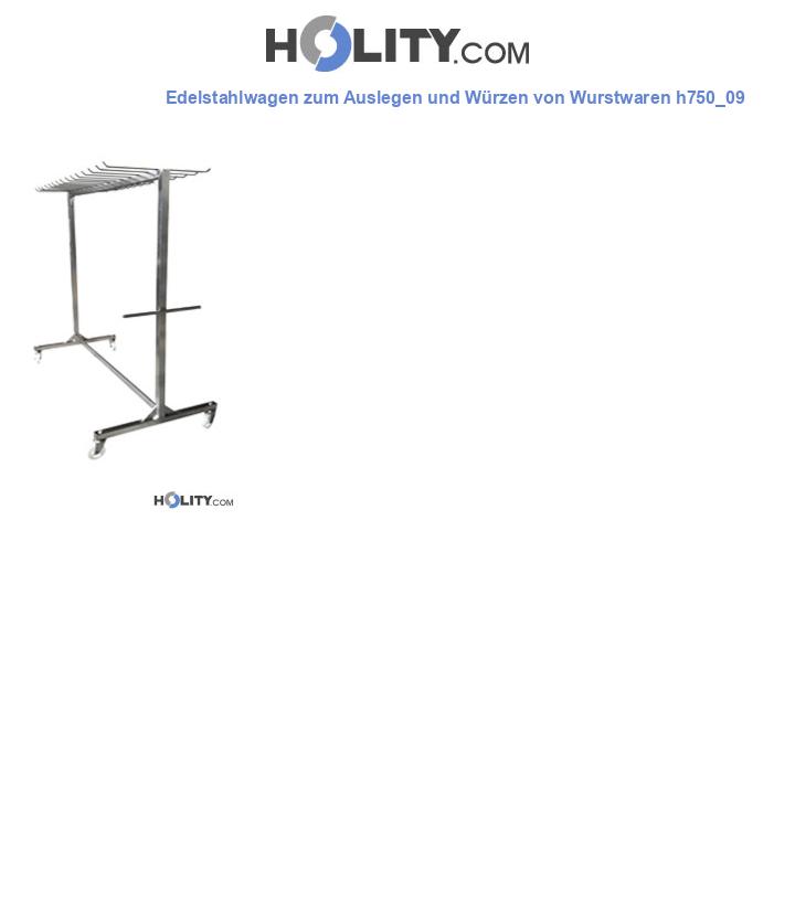 Edelstahlwagen zum Auslegen und Würzen von Wurstwaren h750_09