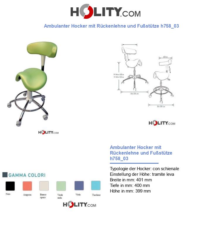 Ambulanter Hocker mit Rückenlehne und Fußstütze h758_03