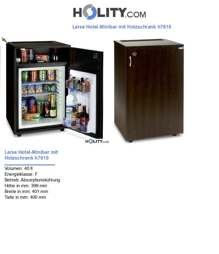 Leise Hotel-Minibar mit Holzschrank h7610