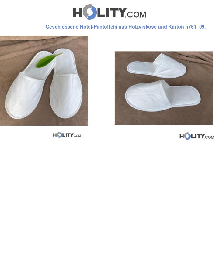 Geschlossene Hotel-Pantoffeln aus Holzviskose und Karton h761_09.