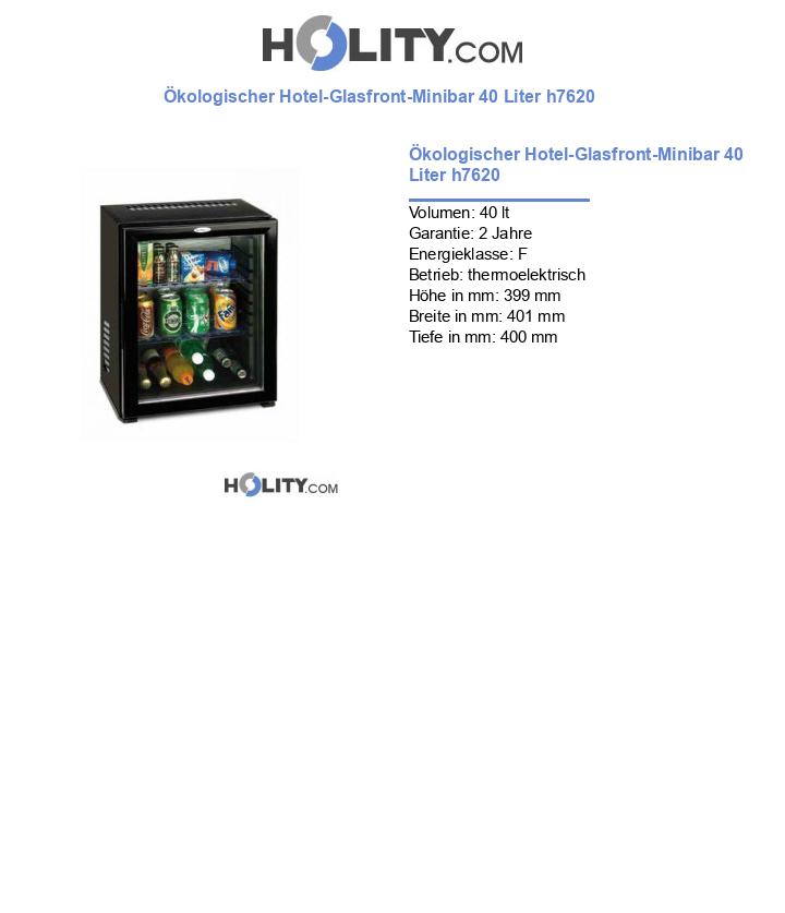Ökologischer Hotel-Glasfront-Minibar 40 Liter h7620