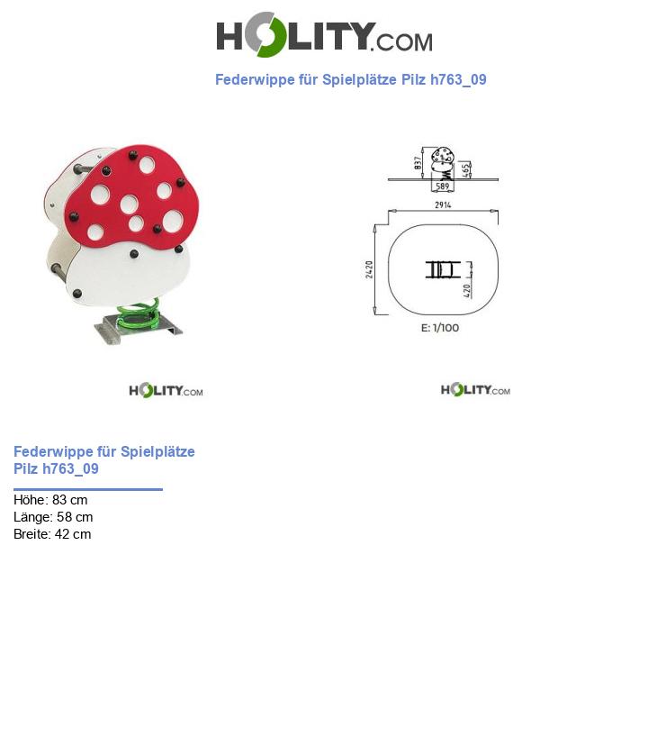 Federwippe für Spielplätze Pilz h763_09