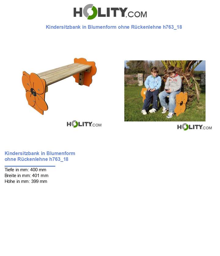 Kindersitzbank in Blumenform ohne Rückenlehne h763_18