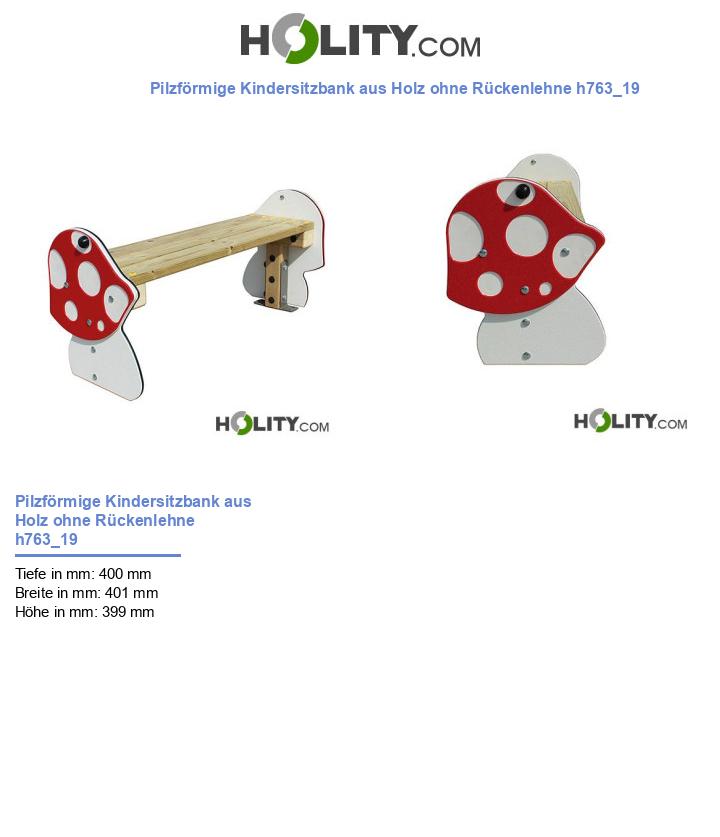 Pilzförmige Kindersitzbank aus Holz ohne Rückenlehne h763_19