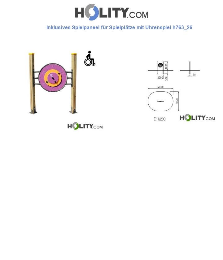 Inklusives Spielpaneel für Spielplätze mit Uhrenspiel h763_26