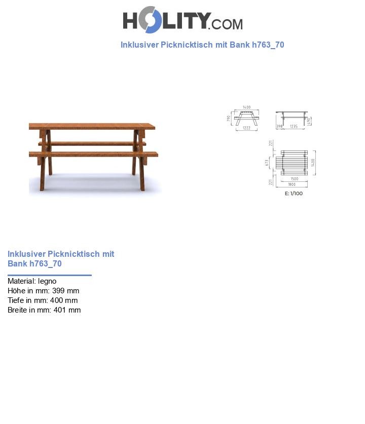 Inklusiver Picknicktisch mit Bank h763_70