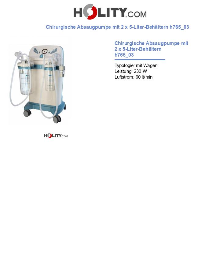 Chirurgische Absaugpumpe mit 2 x 5-Liter-Behältern h765_03