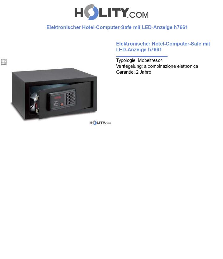 Elektronischer Hotel-Computer-Safe mit LED-Anzeige h7661