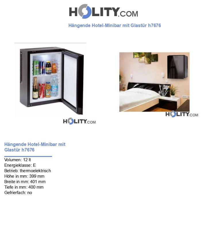 Hängende Hotel-Minibar mit Glastür h7676