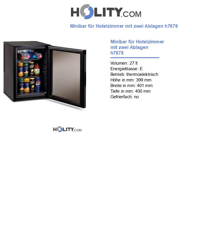 Minibar für Hotelzimmer mit zwei Ablagen h7678