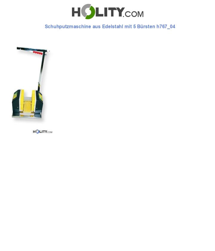 Schuhputzmaschine aus Edelstahl mit 5 Bürsten h767_04
