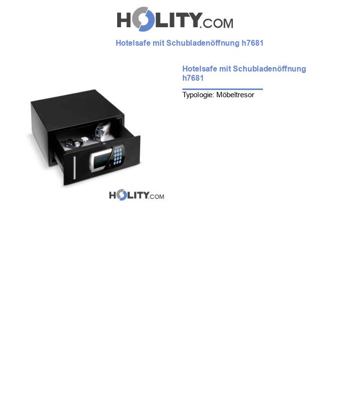 Hotelsafe mit Schubladenöffnung h7681