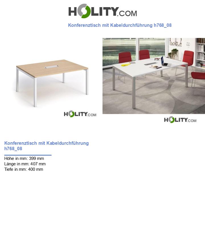 Konferenztisch mit Kabeldurchführung h768_08