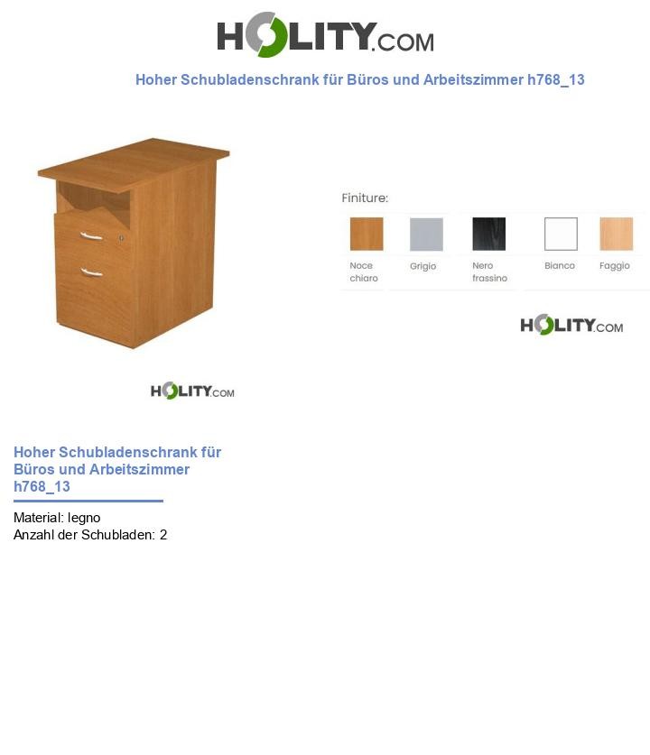 Hoher Schubladenschrank für Büros und Arbeitszimmer h768_13