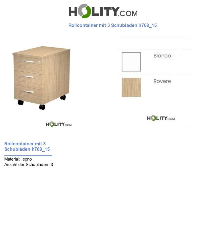 Rollcontainer mit 3 Schubladen h768_15