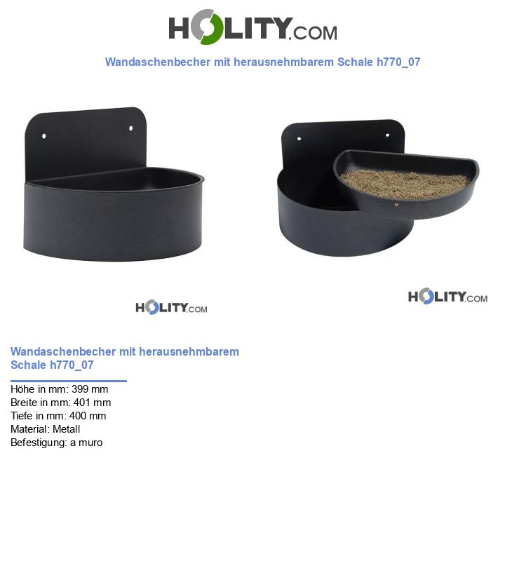 Wandaschenbecher mit herausnehmbarem Schale h770_07