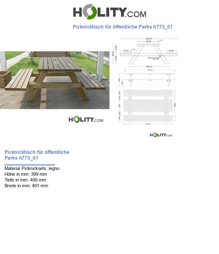 Picknicktisch für öffentliche Parks h773_01