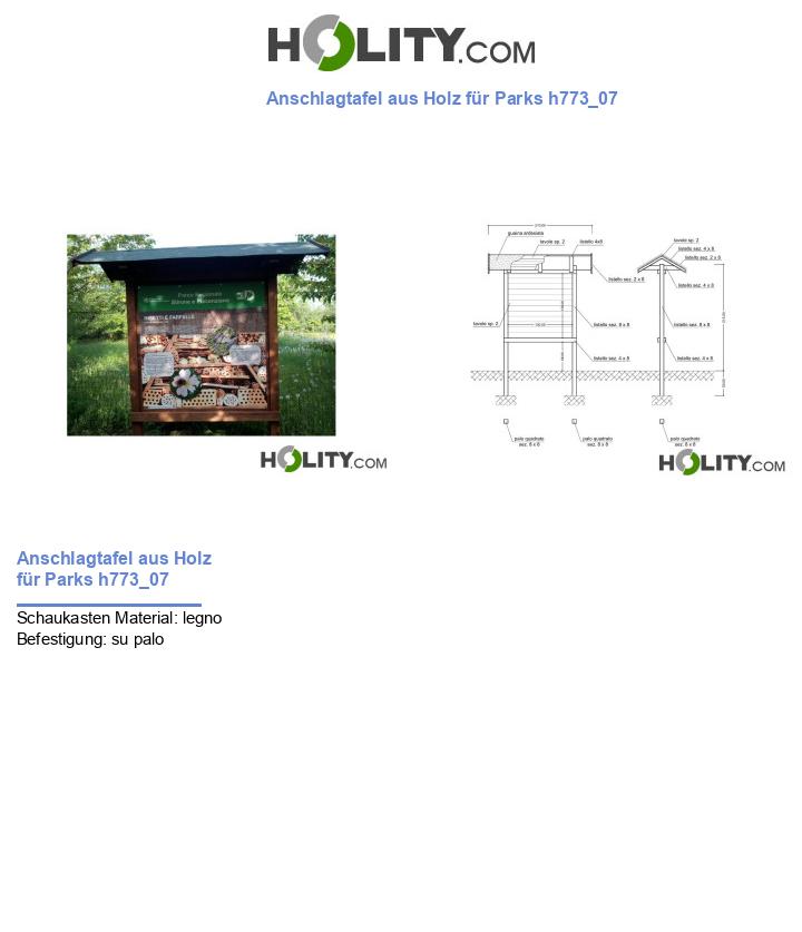 Anschlagtafel aus Holz für Parks h773_07