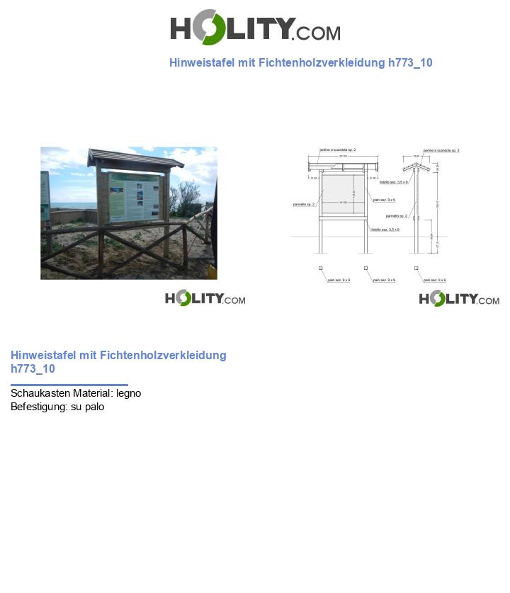 Hinweistafel mit Fichtenholzverkleidung h773_10