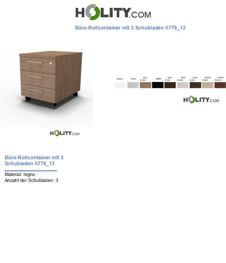 Büro-Rollcontainer mit 3 Schubladen h776_13