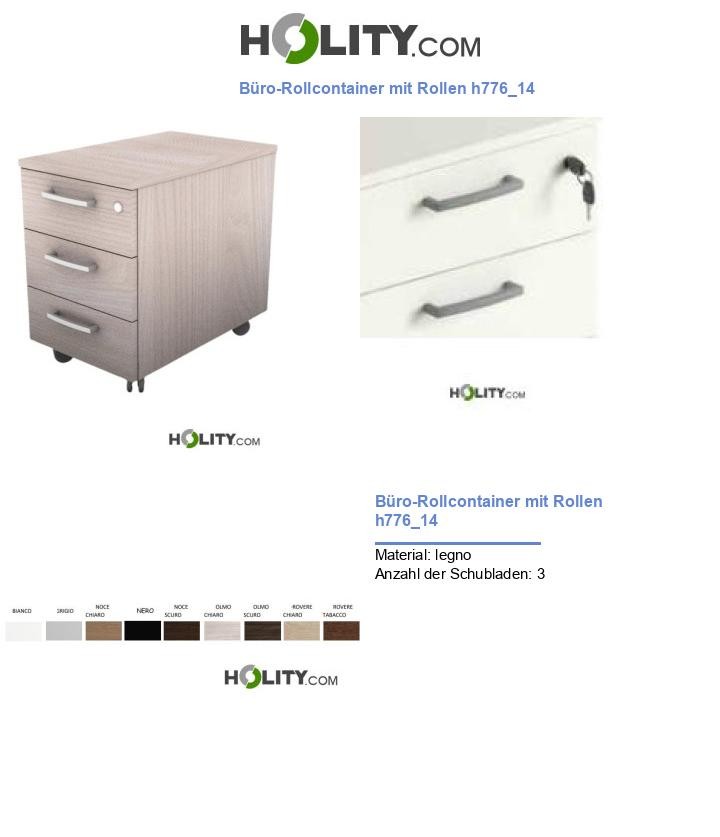 Büro-Rollcontainer mit Rollen h776_14