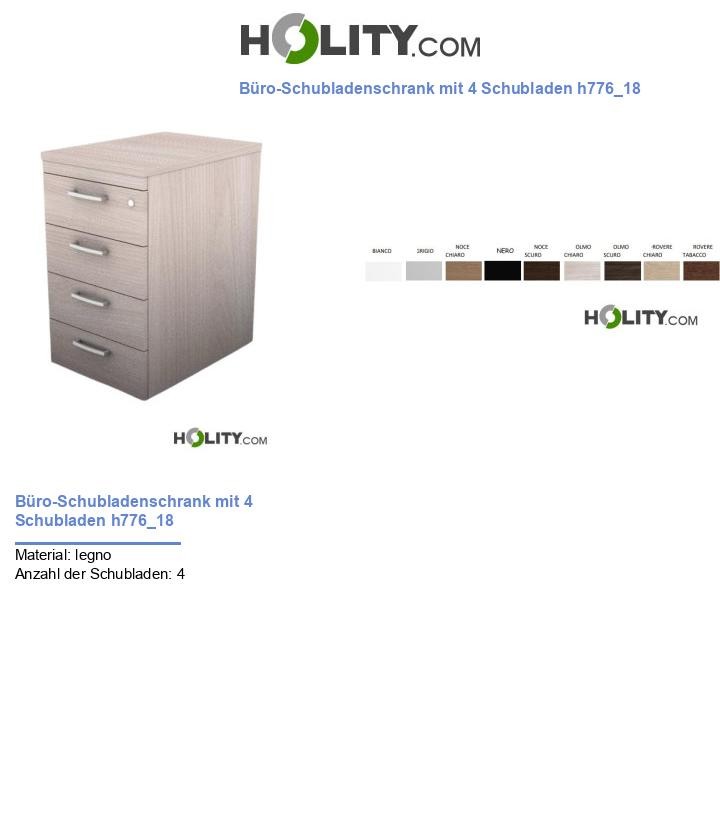 Büro-Schubladenschrank mit 4 Schubladen h776_18