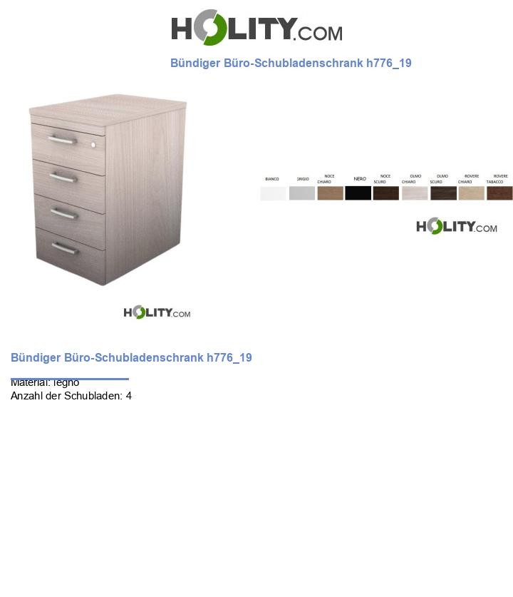 Bündiger Büro-Schubladenschrank h776_19