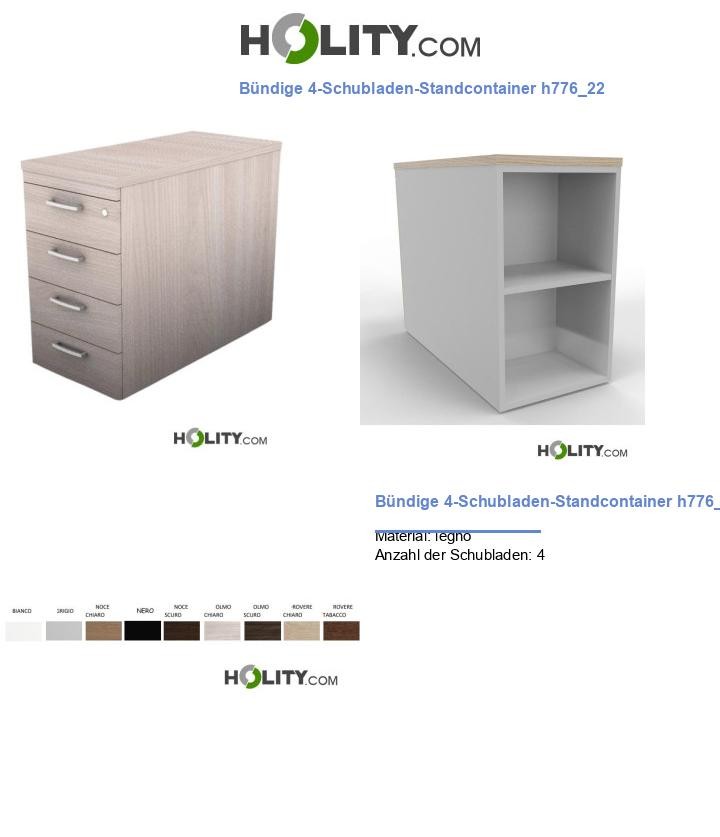Bündige 4-Schubladen-Standcontainer h776_22