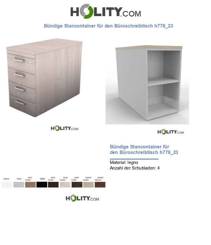 Bündige Stancontainer für den Büroschreibtisch h776_23