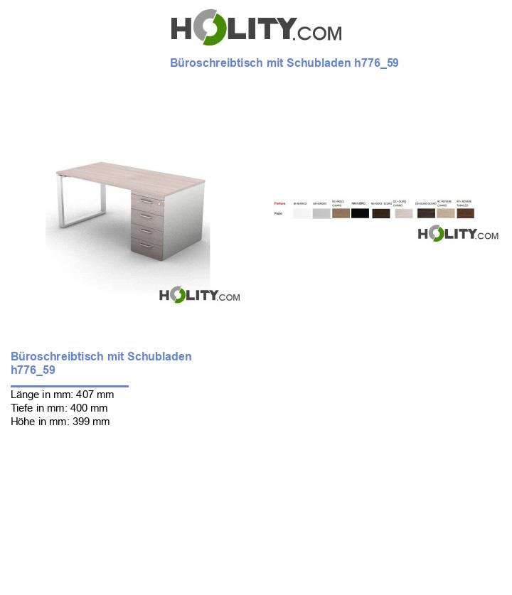 Büroschreibtisch mit Schubladen h776_59