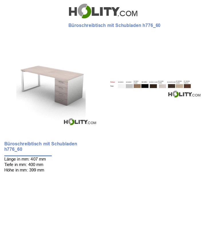 Büroschreibtisch mit Schubladen h776_60