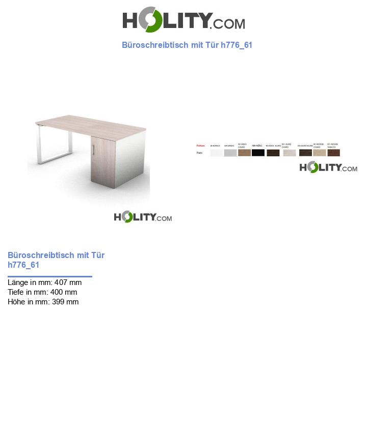 Büroschreibtisch mit Tür h776_61
