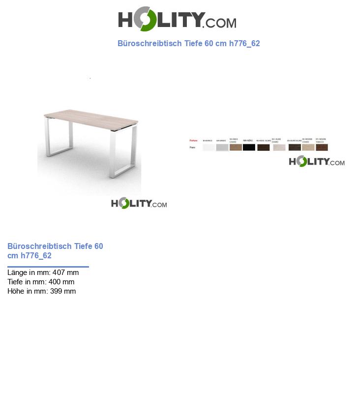 Büroschreibtisch Tiefe 60 cm h776_62