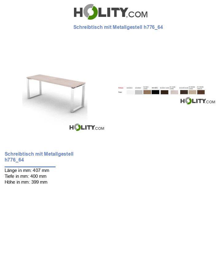 Schreibtisch mit Metallgestell h776_64