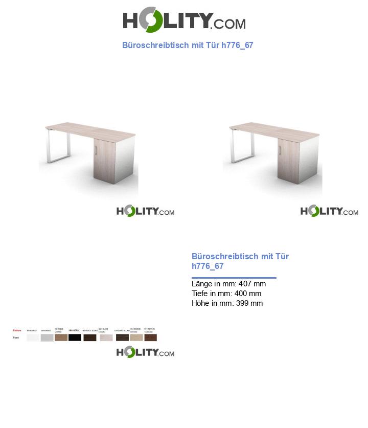 Büroschreibtisch mit Tür h776_67