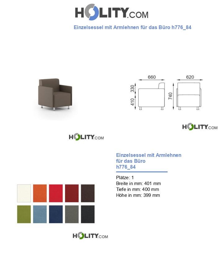 Einzelsessel mit Armlehnen für das Büro h776_84