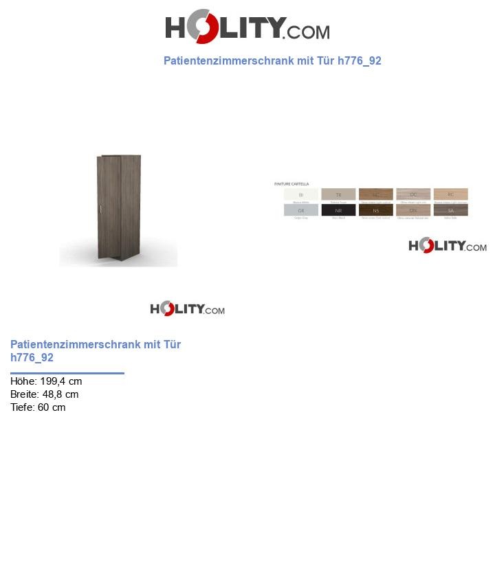 Patientenzimmerschrank mit Tür h776_92