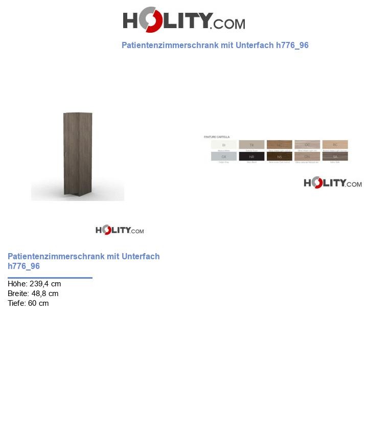 Patientenzimmerschrank mit Unterfach h776_96