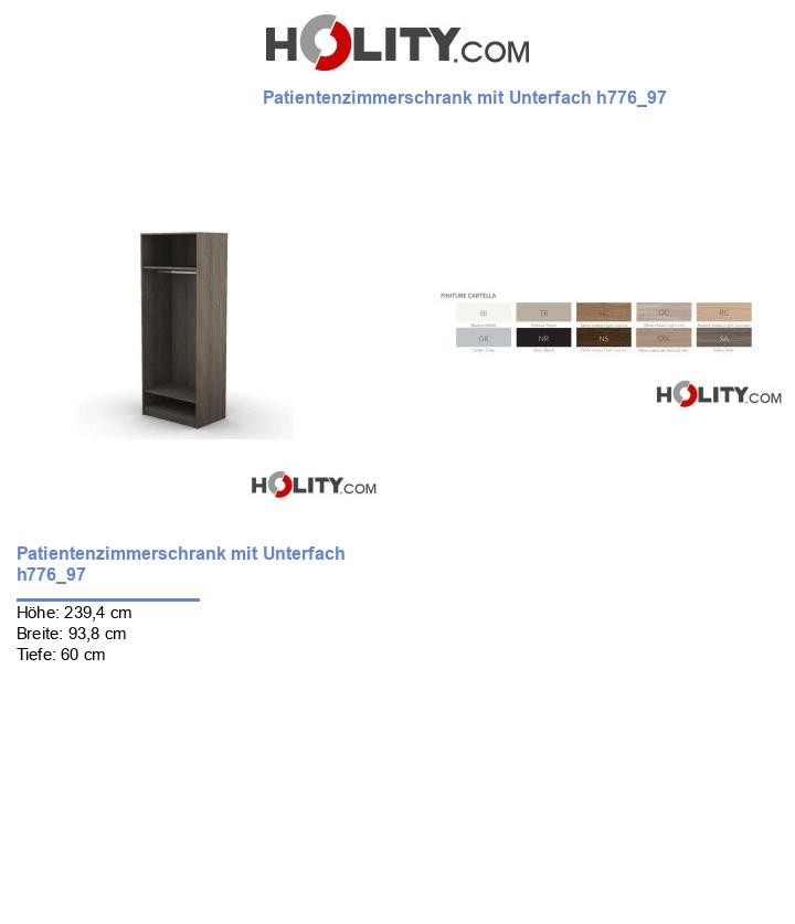 Patientenzimmerschrank mit Unterfach h776_97