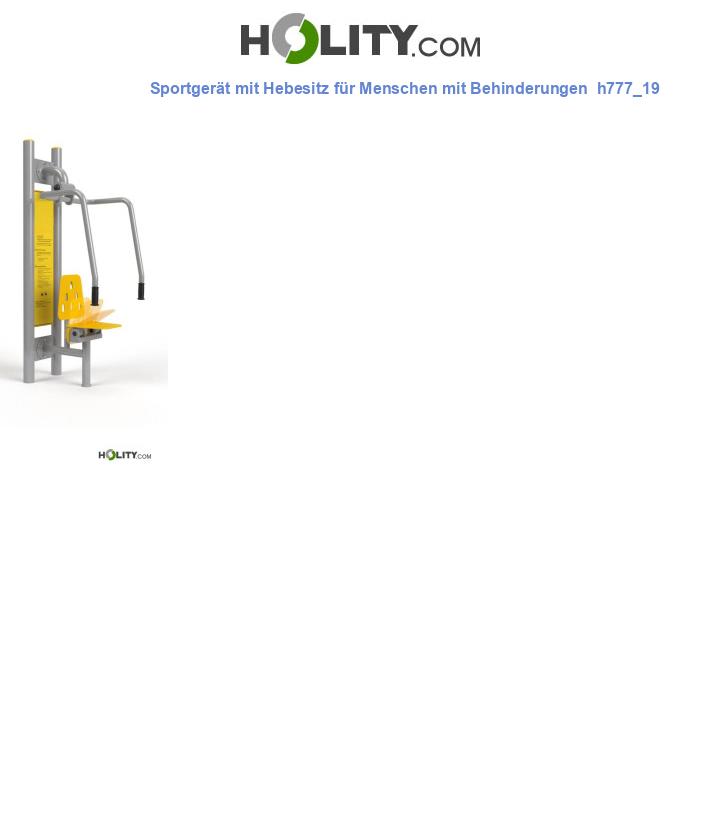 Sportgerät mit Hebesitz für Menschen mit Behinderungen  h777_19