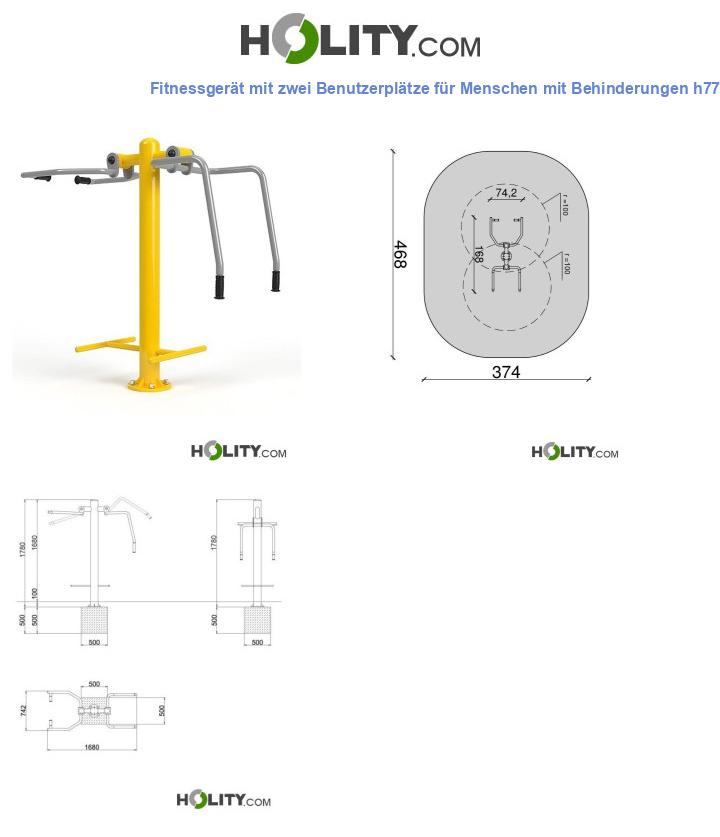 Fitnessgerät mit zwei Benutzerplätze für Menschen mit Behinderungen h777_27